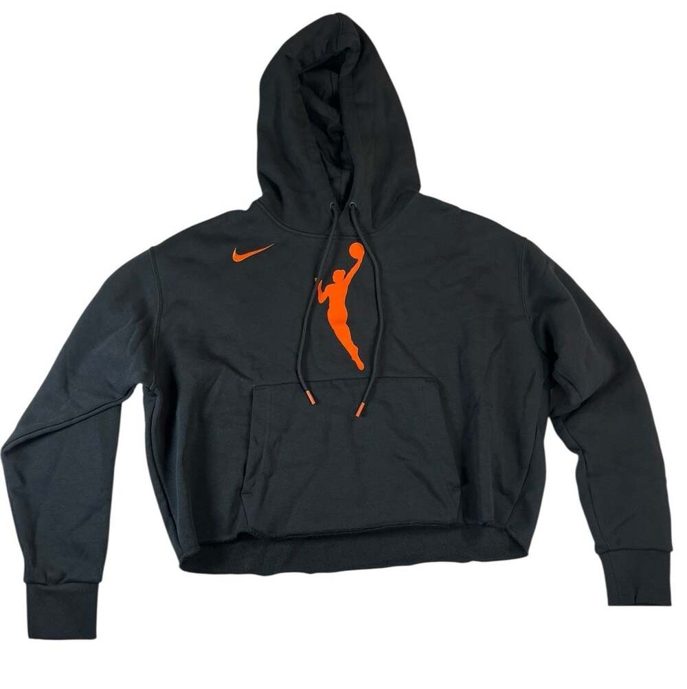 Nike Women's SIZE XL WNBA Black Courtside Fleece Crop Pullover Hoodie NWT